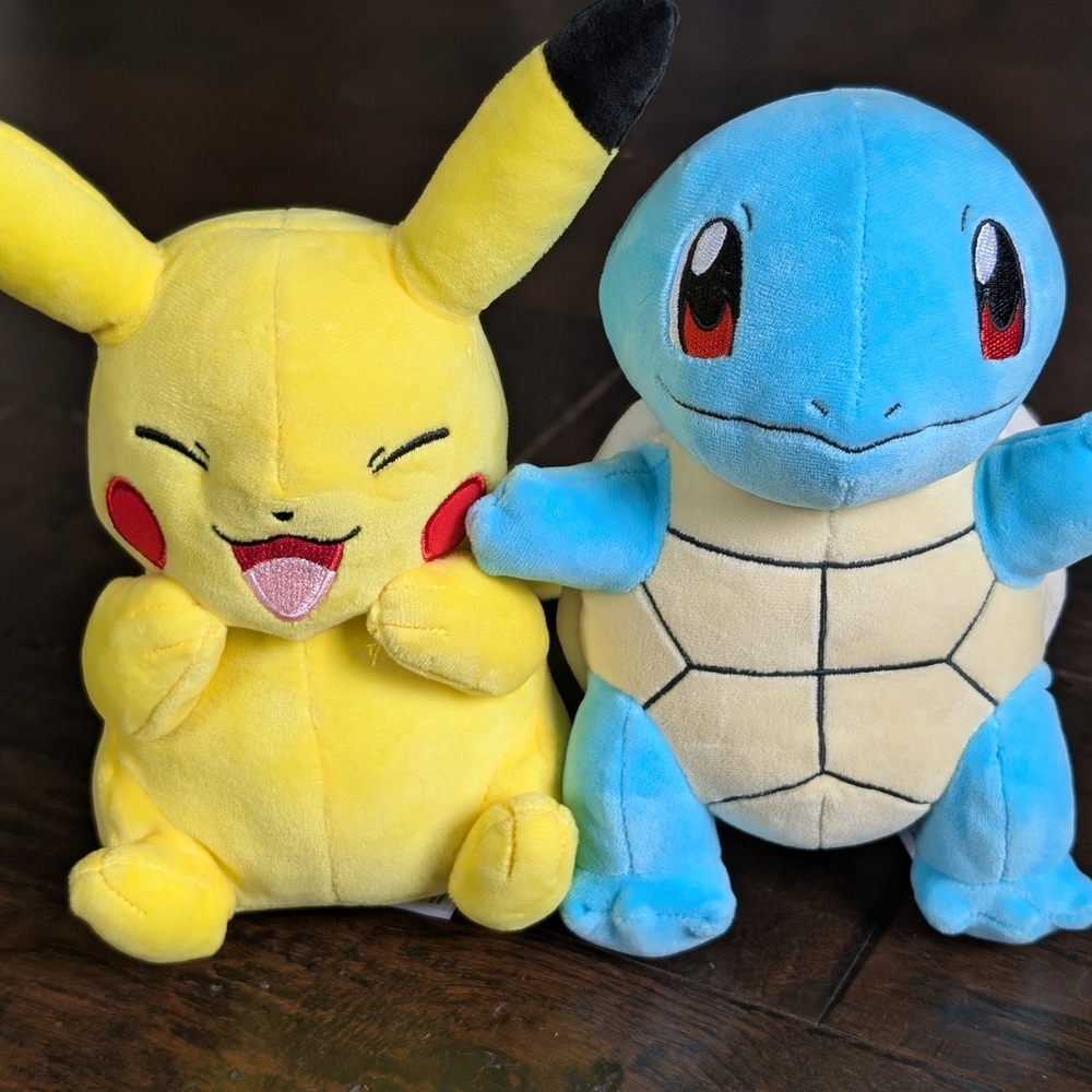 Pokemon Pikachu and Squirtle Plush Toy Set